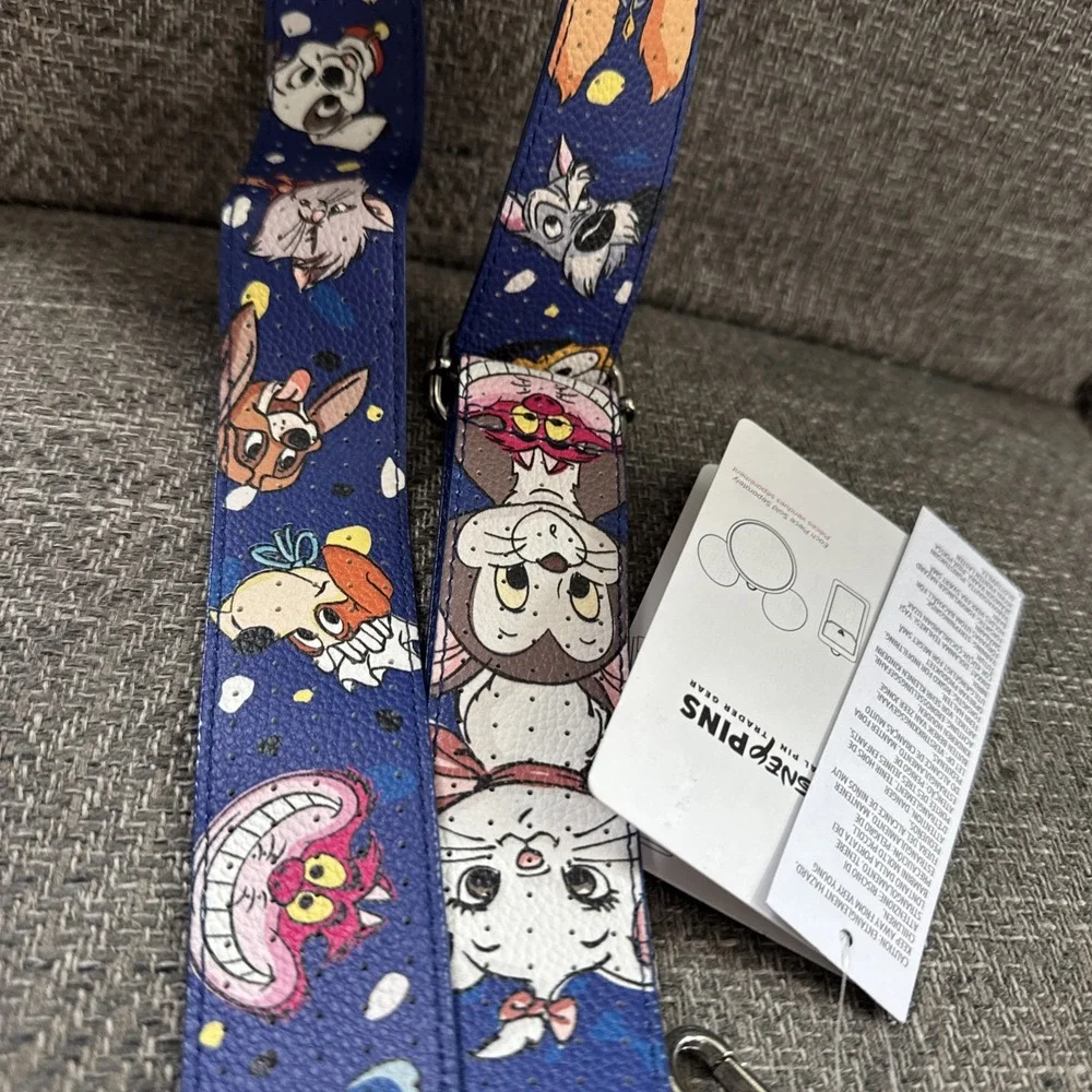 NEW Disney Parks Cats Dogs Pin Trading Lanyard Marie Cheshire Nana Oliver Lady